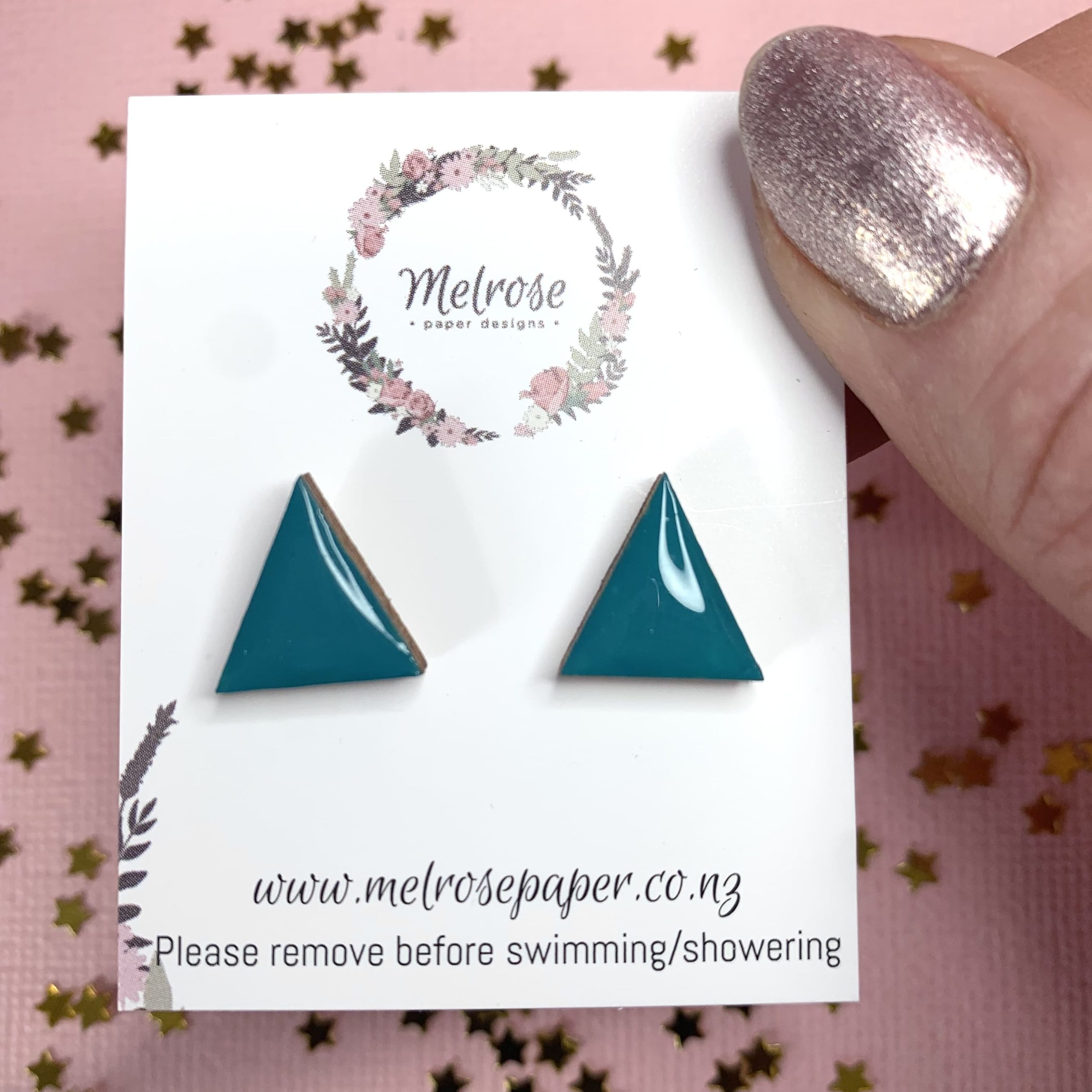 geometric triangle stud