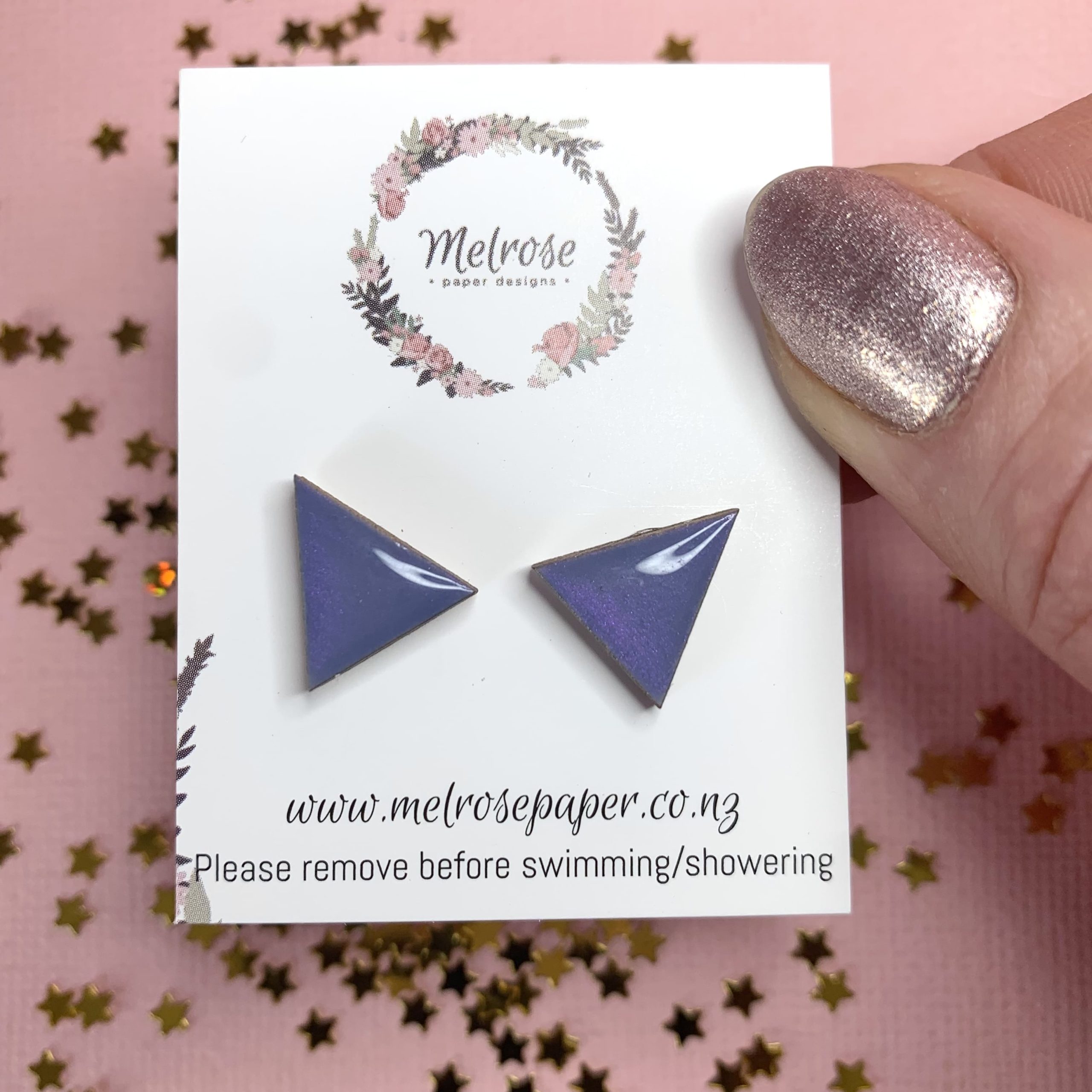 Geometric Triangle Stud (Multiple Colours) - Image 9