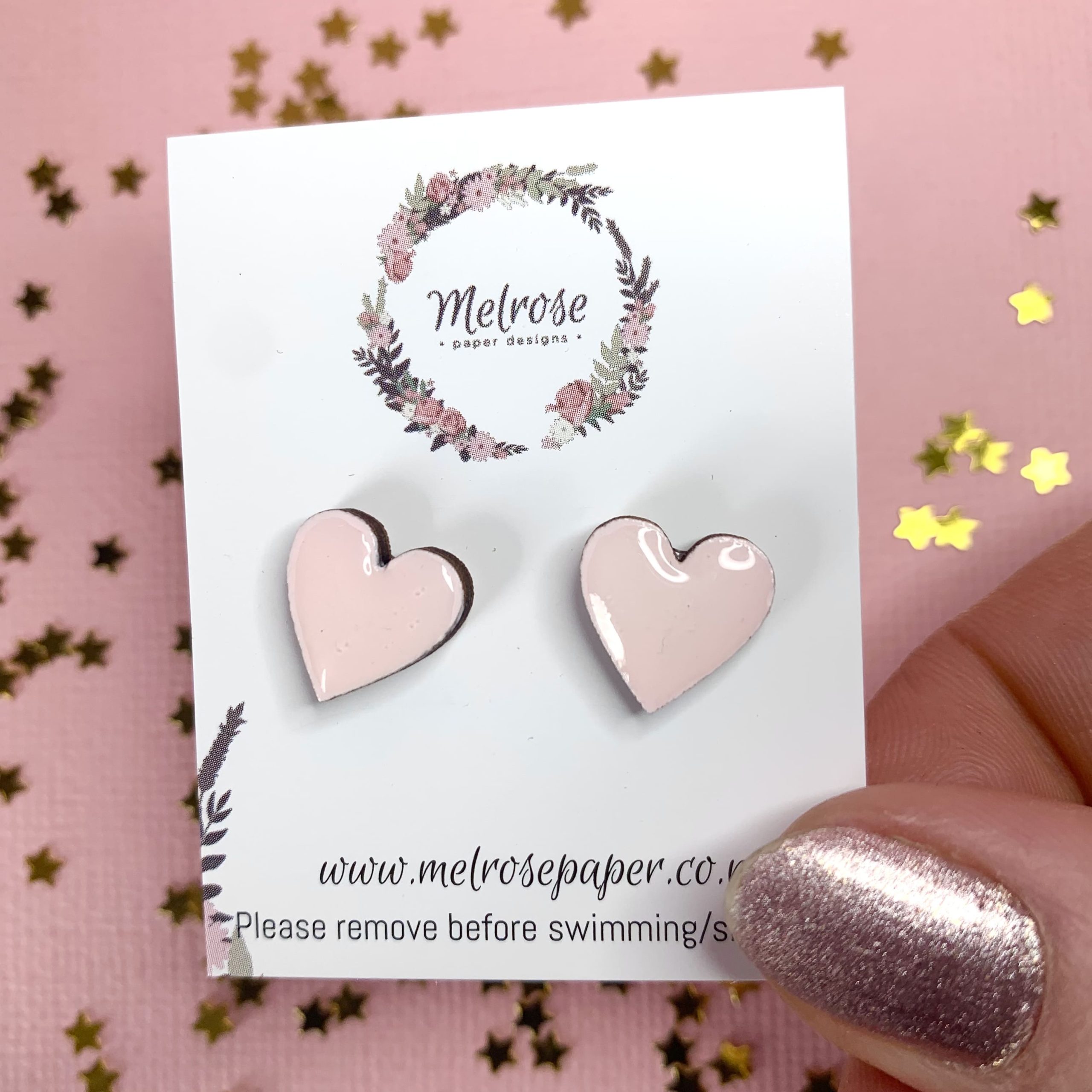 Geometric Heart Stud