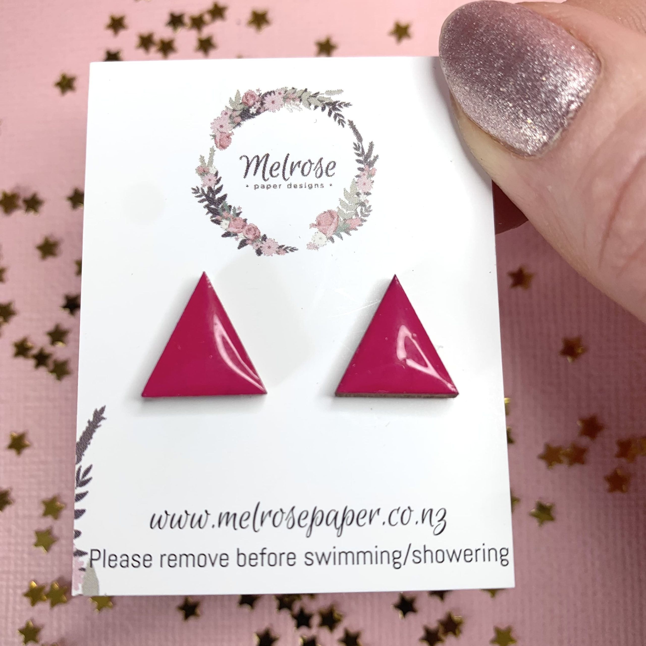 Geometric Triangle Stud (Multiple Colours) - Image 3