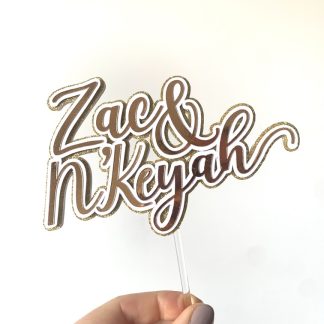 Personalised wedding cake topper